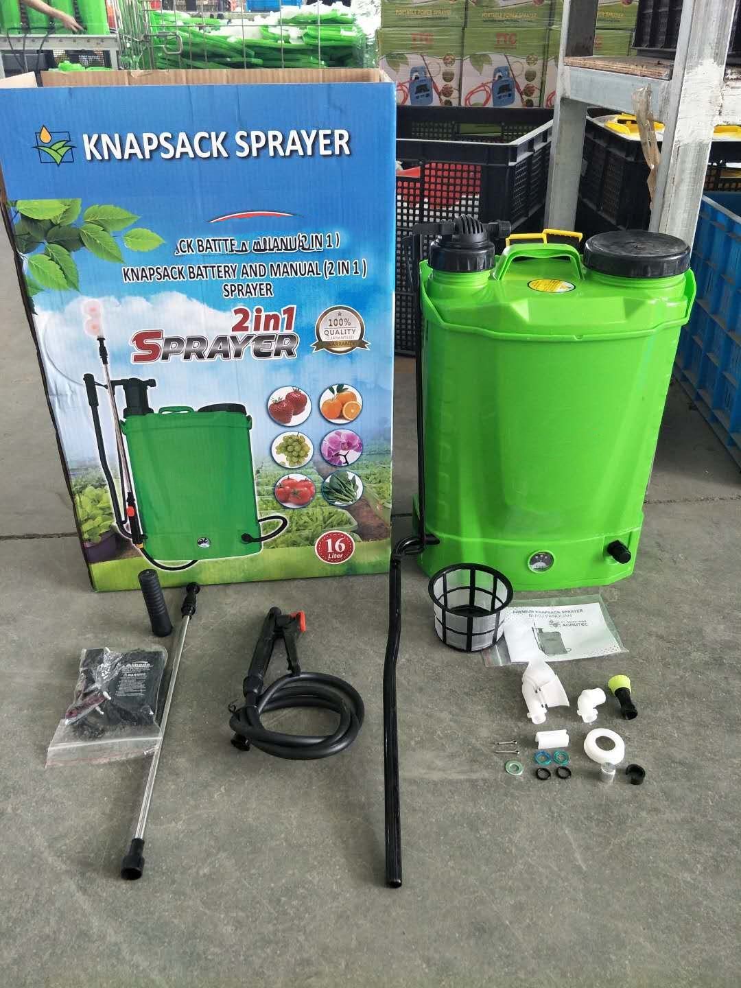 16 Liters 12 Volt 12AH Battery and Hand Powered 2 in 1 Agriculture Sprayer GF-16SD-18Z